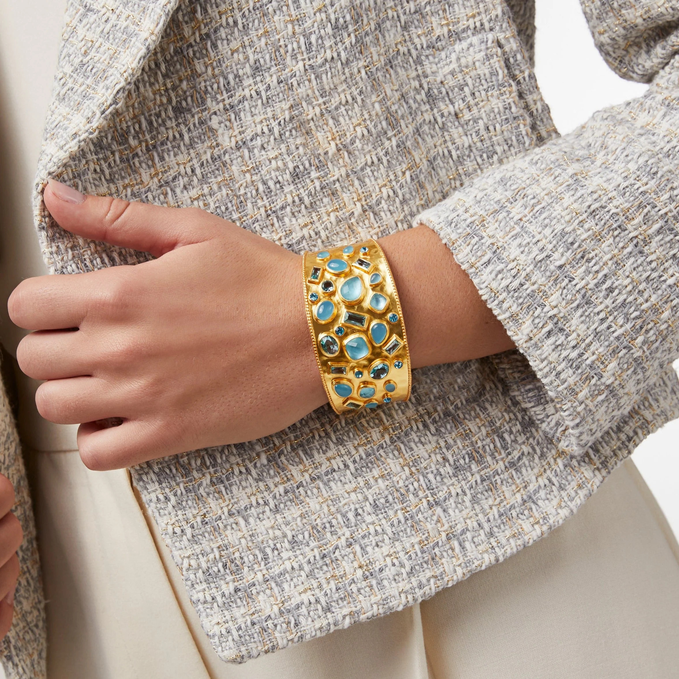 Antonia Mosaic Cuff -Statement Gold Cuff Bracelet | Julie Vos | Julie Vos