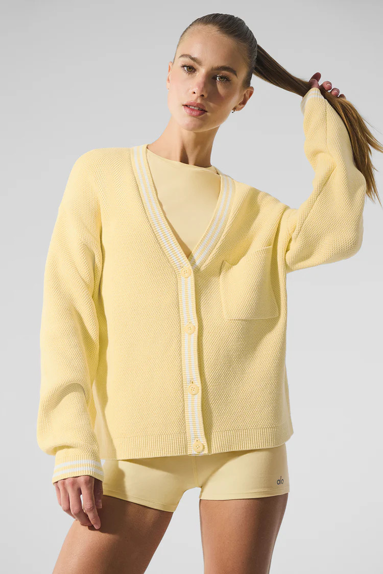 Tennis Club Sweater Knit Cardigan | Alo Yoga (US)