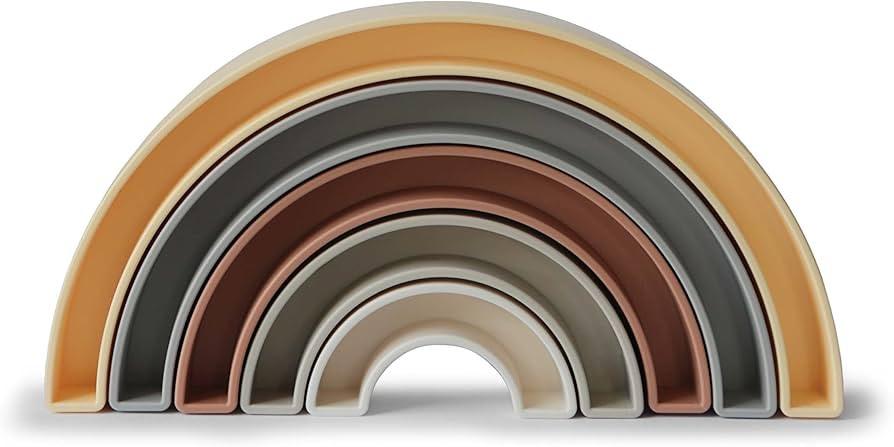mushie Rainbow Stacker Toy | Made in Denmark (Sol) | Amazon (US)