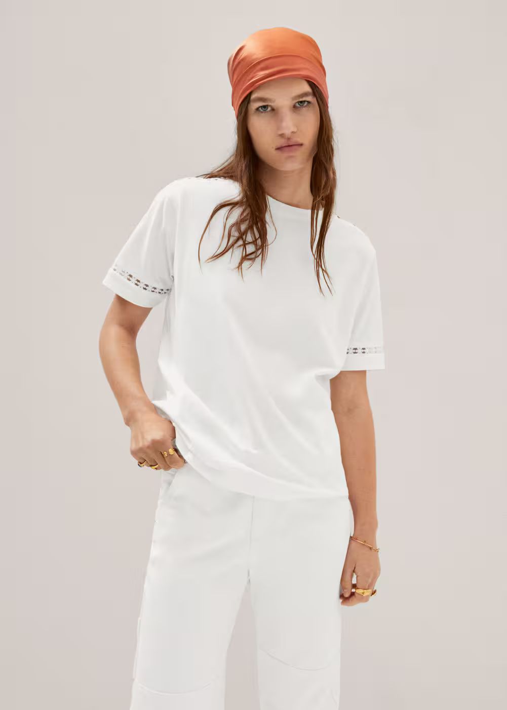 Embroidered detail T-shirt | MANGO (US)