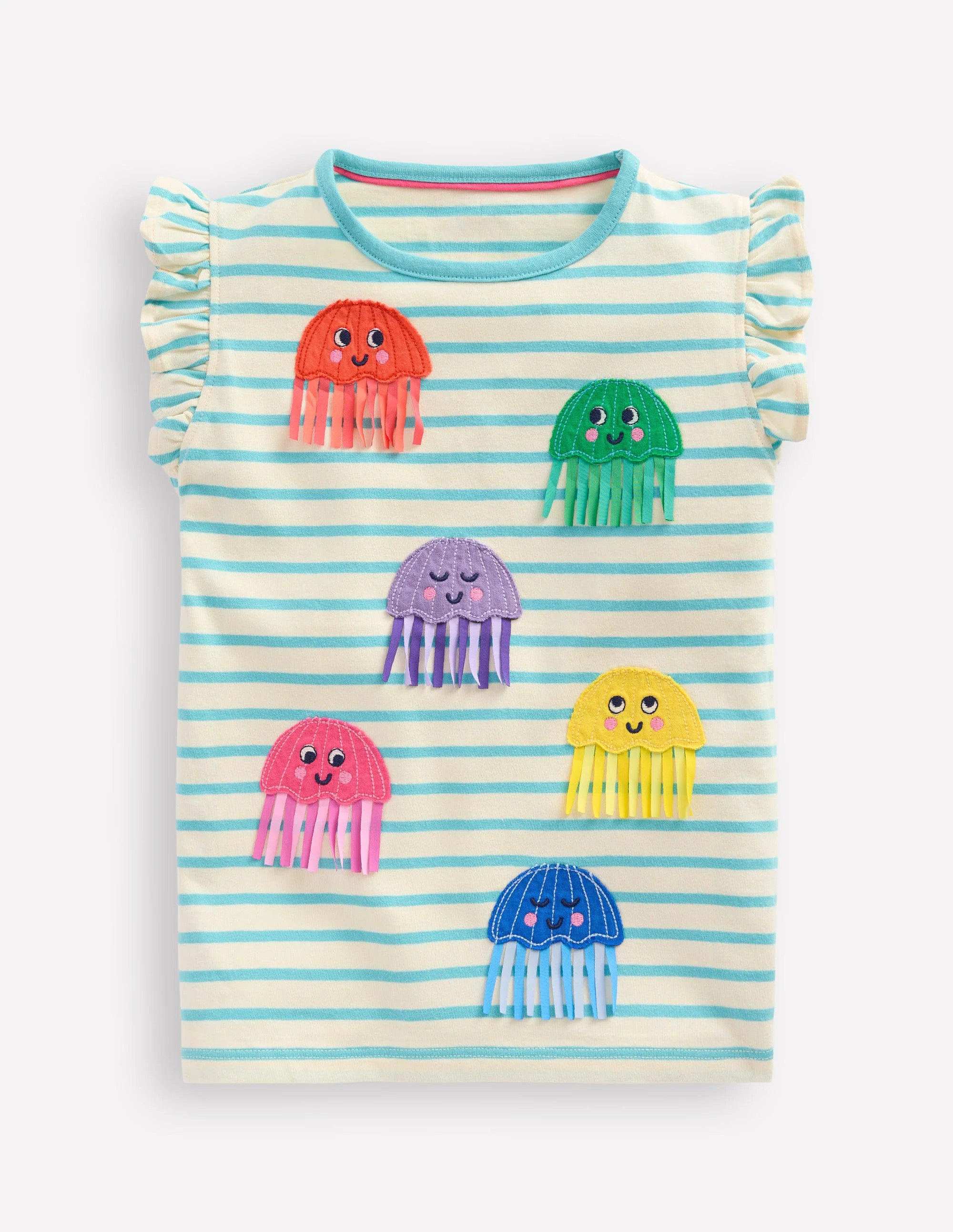 Flutter Short Sleeve T-shirt-Caribbean Blue Jellyfish | Boden (US)