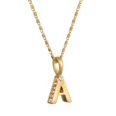 Penelope Initial Talisman Necklace- Gold | Sequin