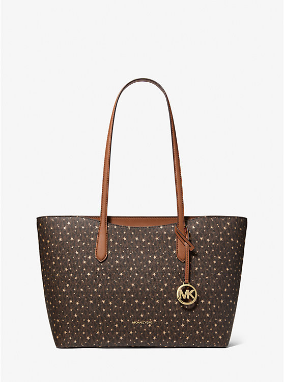 Arden Large Printed Signature Logo Top-Zip Tote Bag | Michael Kors US