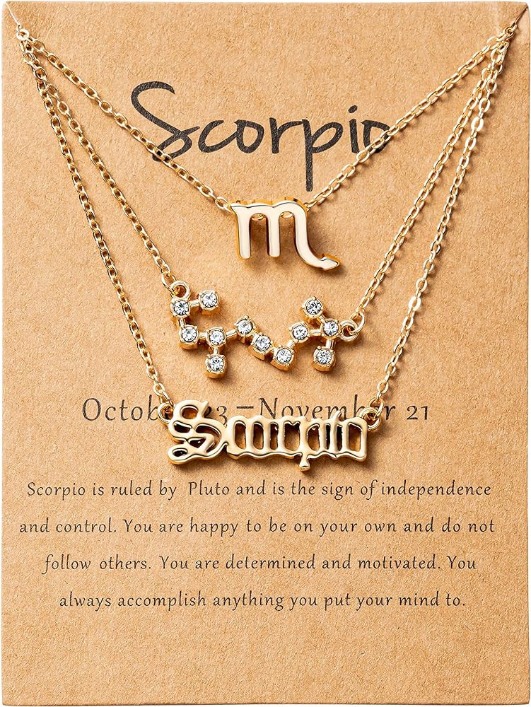 PANTIDE 3Pcs Constellation Zodiac Layer Necklaces for Women Girls, Retro 14K Gold Plated 12 Const... | Amazon (US)