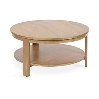 Oxford 34 in. Natural Round MDF Coffee Table | The Home Depot