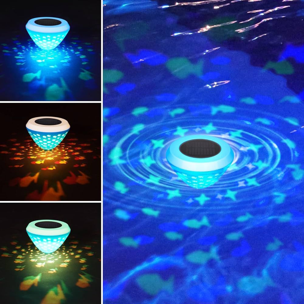 RRRPIO Floating Pool Lights,Fish Pattern Swimming Pool Lights with 4 Colors Changing Waterproof S... | Amazon (US)