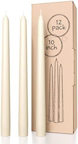 Amazon.com: CANDWAX 10 inch Taper Candle Sticks Long Burning Set of 12 - Dripless Dinner Candles ... | Amazon (US)
