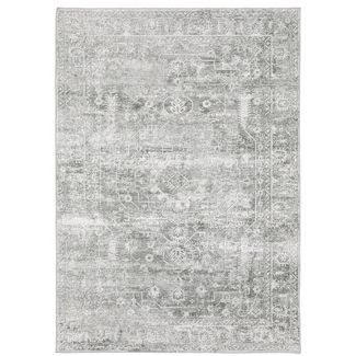 Micah Washable Distressed Oriental Indoor Area Rug Gray/Ivory - Captiv8e Designs | Target