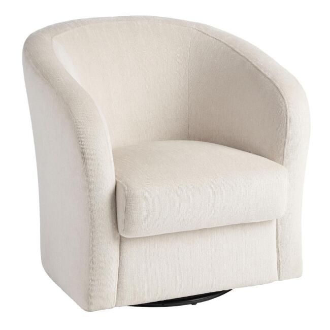 Ivory Megan Swivel Chair | World Market