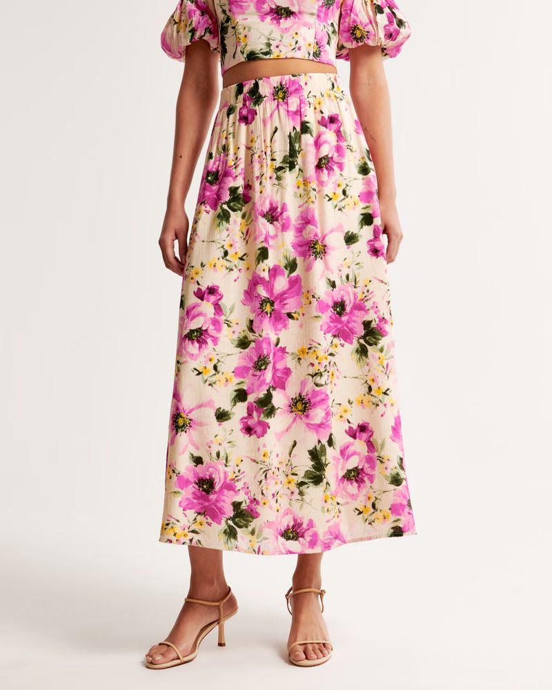 Women's Crinkle Flowy Maxi Skirt | Women's Bottoms | Abercrombie.com | Abercrombie & Fitch (US)