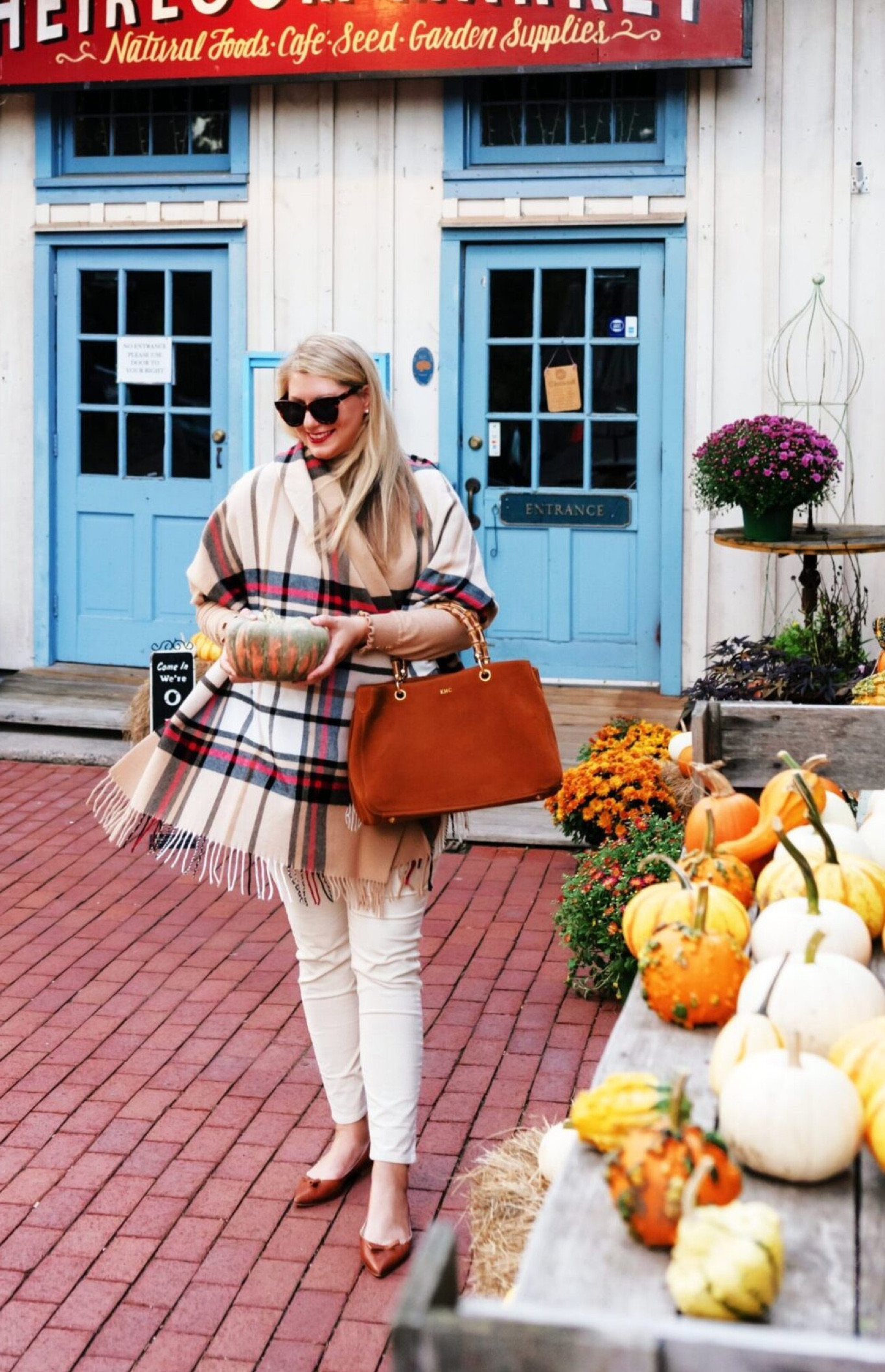 The essential accessory all fall long…plaid blanket scarves ❤️ linking some favorite blanket scarves, this chestnut suede handbag (my everyday bag) and these off white straight leg corduroy pants and cognac leather ballet flats

#LTKGiftGuide #LTKSeasonal #LTKover40