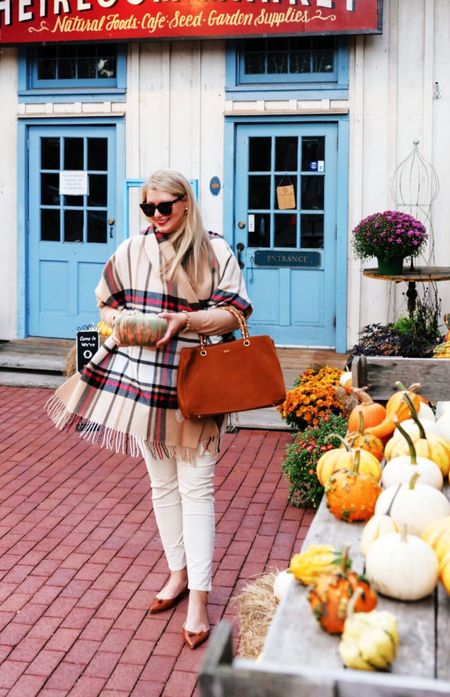 The essential accessory all fall long…plaid blanket scarves ❤️ linking some favorite blanket scarves, this chestnut suede handbag (my everyday bag) and these off white straight leg corduroy pants and cognac leather ballet flats

#LTKGiftGuide #LTKSeasonal #LTKover40