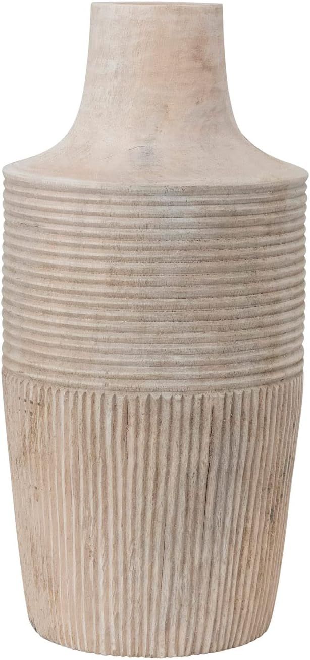 Bloomingville Decorative Hand-Carved Mango Wood Vase | Amazon (US)