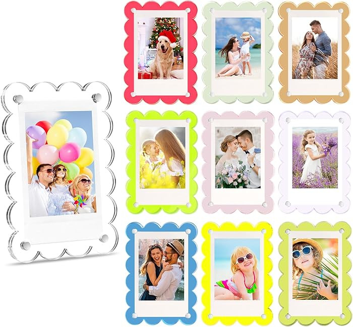 10 Pack Acrylic Fridge Magnetic Frame for Polaroid, 2.36x3.54 In Mini Picture Frames Colorful for... | Amazon (US)
