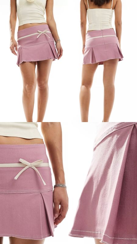 Motel bow detail mini skirt in dusky pink. Coquette, preppy, feminine, soft.  Summer, spring, date night out, brunch outfit. 

Under £40. Affordable fashion.  Wardrobe staple. Timeless. Gift guide idea for her. Luxury, elegant, clean aesthetic, chic look, feminine fashion, trendy look, workwear, office. 





#LTKeurope #LTKsummer #LTKuk