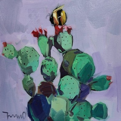 JOSE TRUJILLO Oil Painting IMPRESSIONISM Collectible ORIGINAL Cactus Floral Bee | eBay US