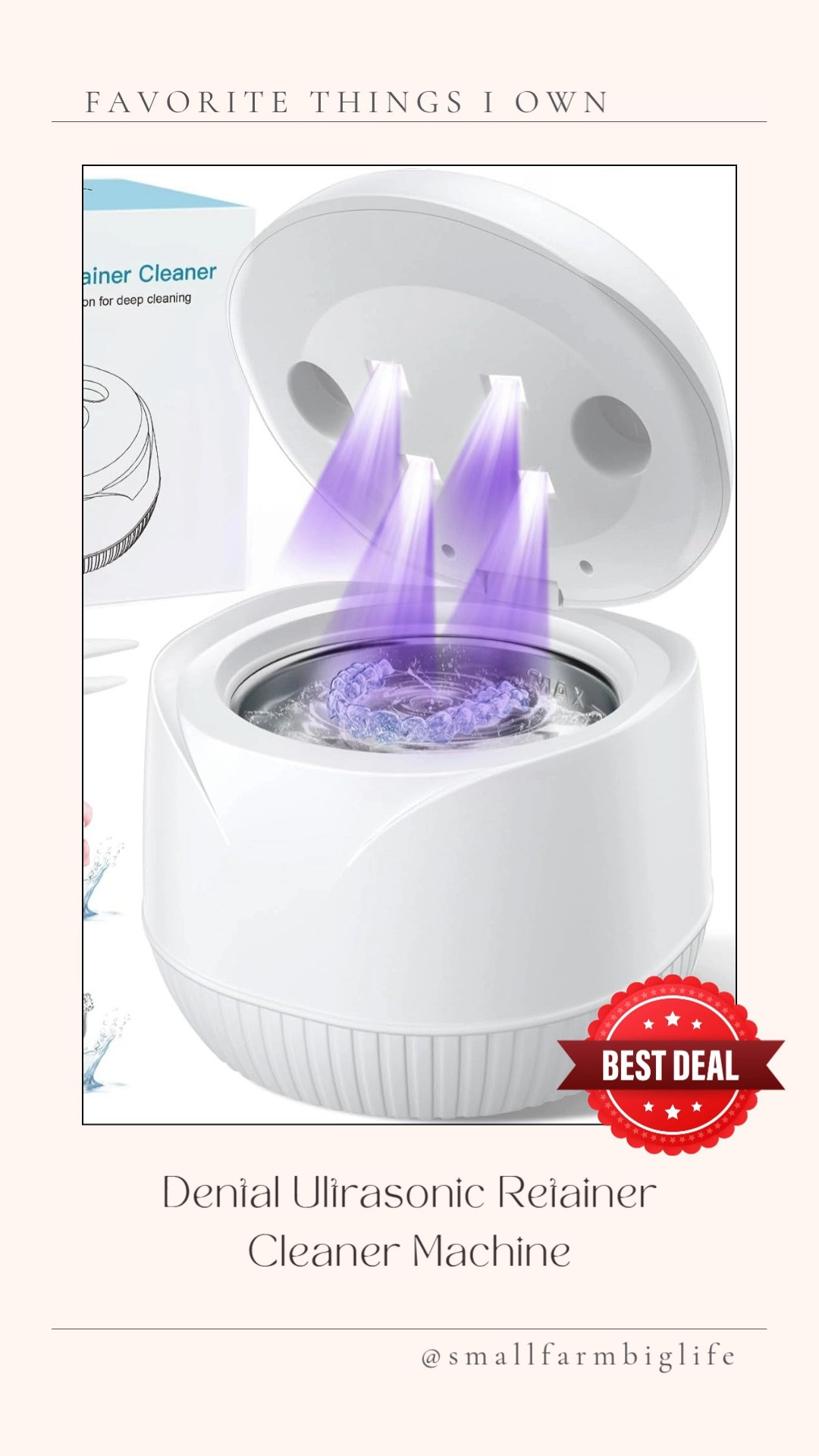 This ultrasonic retainer cleaner is one of those things I did not know I needed until I tried it and now I cannot imagine going back. Every morning I drop my retainers in, go brush my teeth and do my morning routine, and by the time I am done they are completely sanitized and so much cleaner than brushing ever got them. It works on retainers, night guards, aligners, mouth guards, and even jewelry, so it gets so much use. It is on sale right now on Amazon so this is a great time to grab one. Tap to shop! 

 #LTKmorningroutine #LTKselfcare #LTKSaleAlert