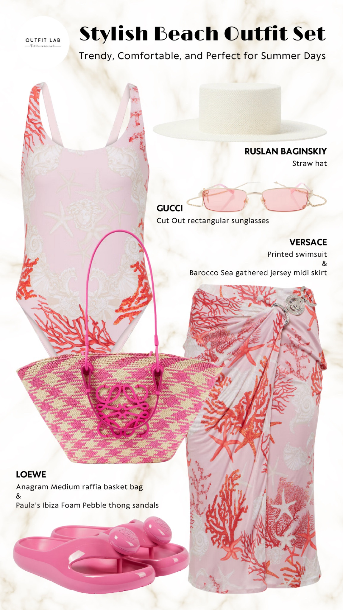 Shop the Stylish Beach Outfit Set: Trendy, Comfortable, and Perfect for Summer Days

Get beach-ready with our stylish outfit set. Featuring a chic Versace swimsuit and skirt, trendy Loewe sandals and basket bag, a fashionable Ruslan Baginskiy hat, and classic Gucci sunglasses. Tap to shop and make a statement on the sand this summer!

#LTKSwim #LTKSeasonal #LTKStyleTip