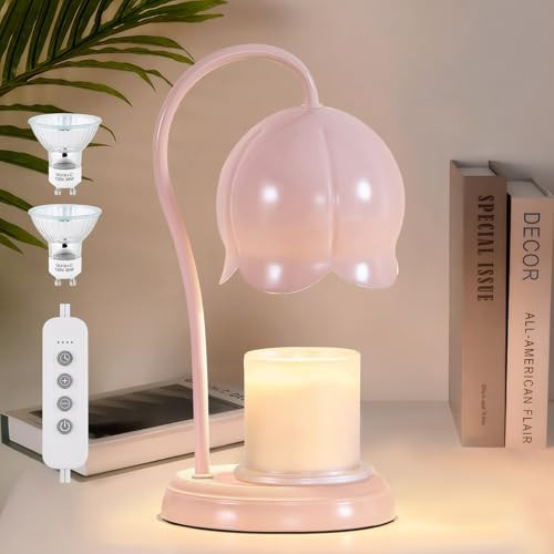 Candle Warmer Lamp Pink, Dimmable Scented Wax Melt Warmer with Timer, Lamp Candle Warmer for Womens Gifts, Housewarming Gifts for Home Bedroom Decor, Xmas Birthday Gifts for Mom | Amazon (US)