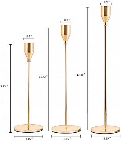 SUJUN Pink Gold Candle Holders Set of 3 for Taper Candles, Decorative Candlestick Holder for Wedd... | Amazon (US)