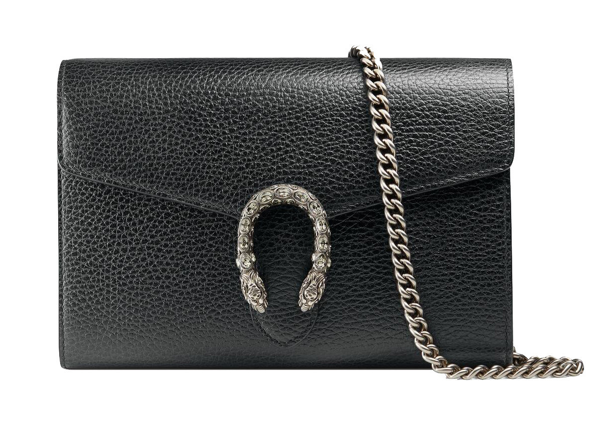 Women's Gucci Dionysus Wallet on Chain Leather Mini in Black | StockX