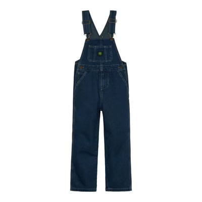 John Deere Little Boys Denim Square Neck Bib Overalls Blue Denim 5 | Target