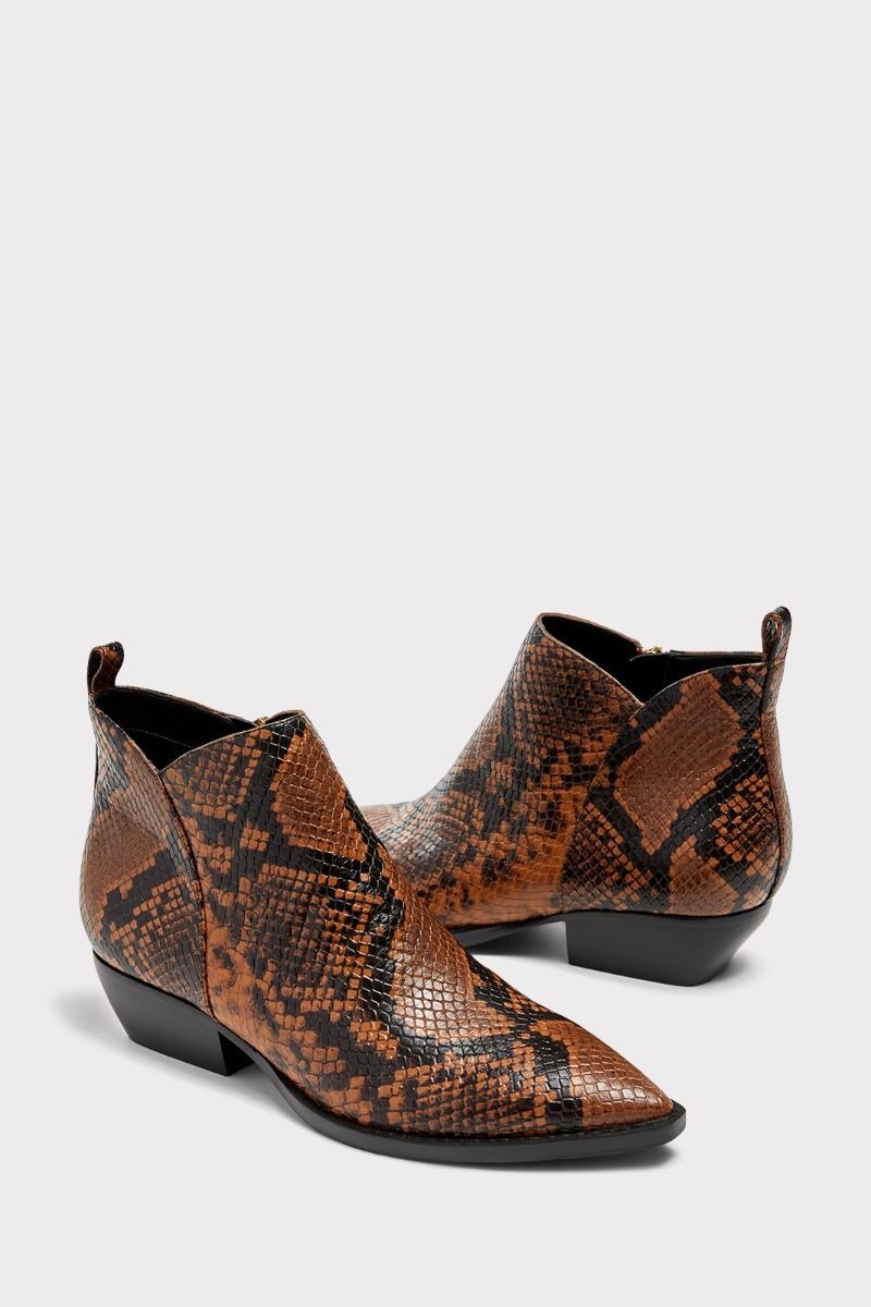 Marc Fisher      
    
    Snake Bootie

   #MLOBRRA
       0 star rating   Write a review | Evereve