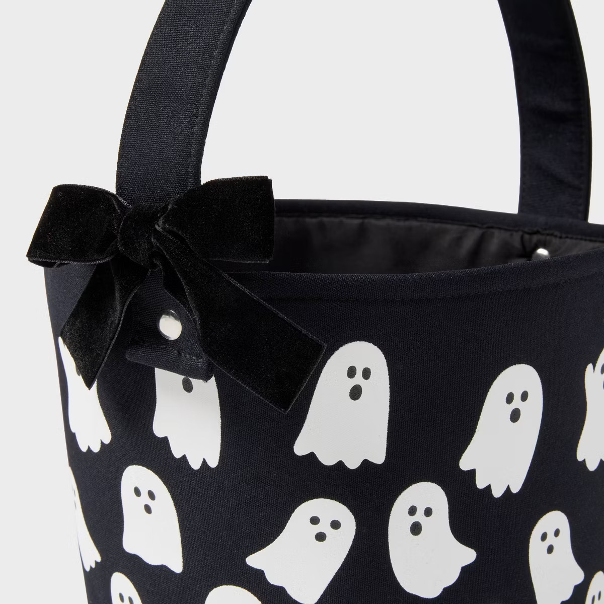 Large Round Ghost Halloween Gift Basket with Bow Black - Spritz\u2122 | Target