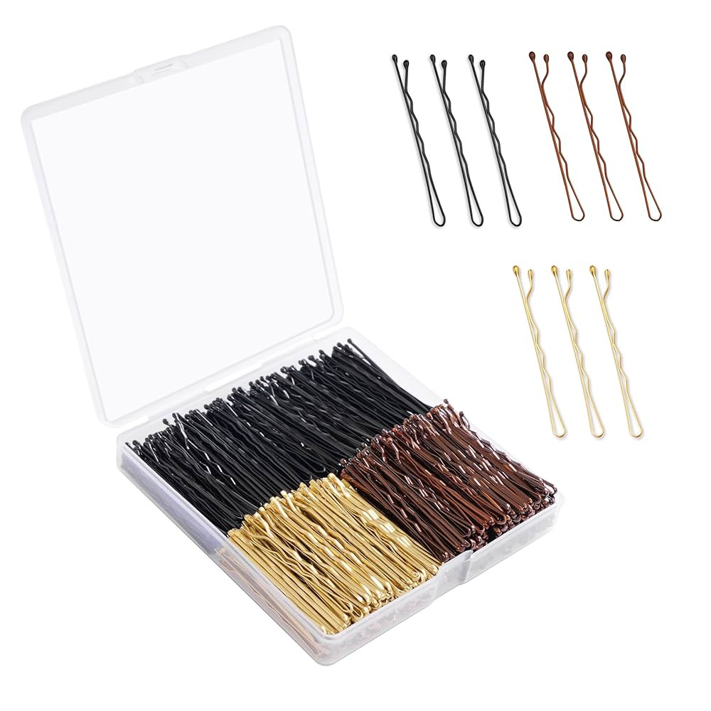 Bobby Pins 360 Pcs Brown Blonde Black Hair, 2 Inch Premium Secure Hold, Bulk with Storage Box, Wo... | Amazon (US)