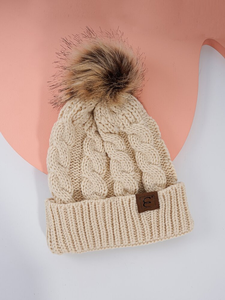 Pom Pom Decor Knitted Hat | SHEIN