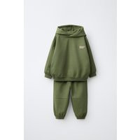 Zara - Interlock Jogging Sweatshirt And Jogger Pants Set - Mid-Green - 5 Years (43,3 Inches) - Kids | Zara US