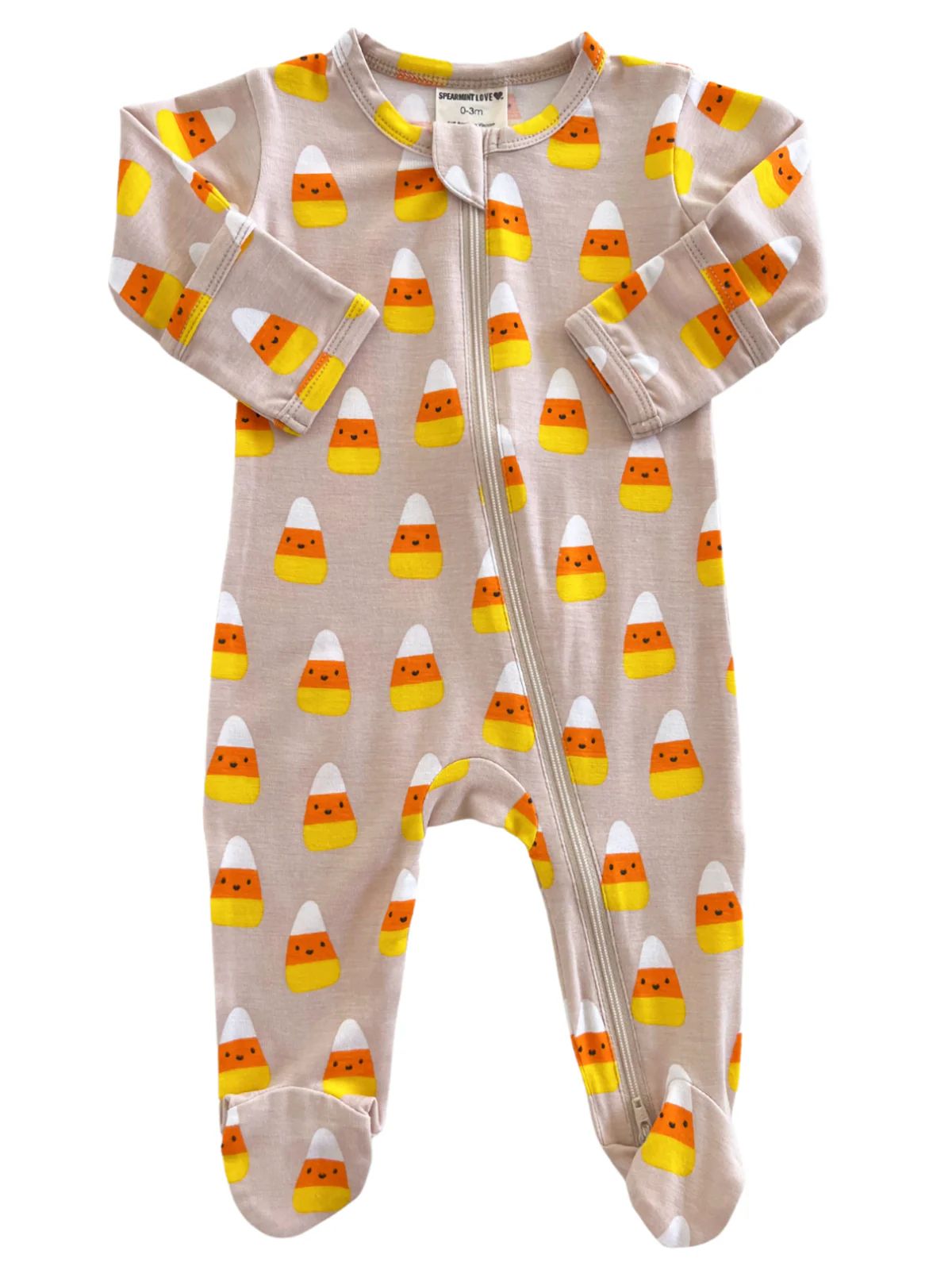 2-Way Zip Footie, Candy Corn | SpearmintLOVE