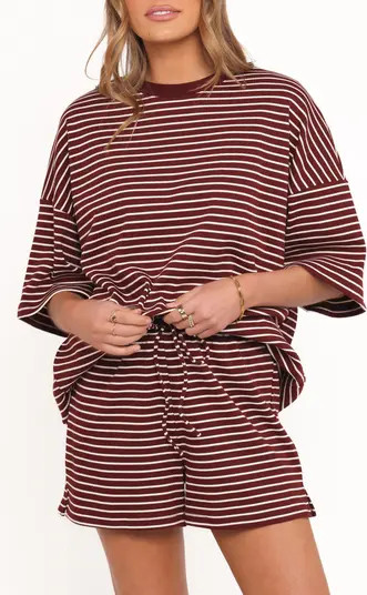 Hellen Stripe Knit Cotton Top & Shorts Set | Nordstrom