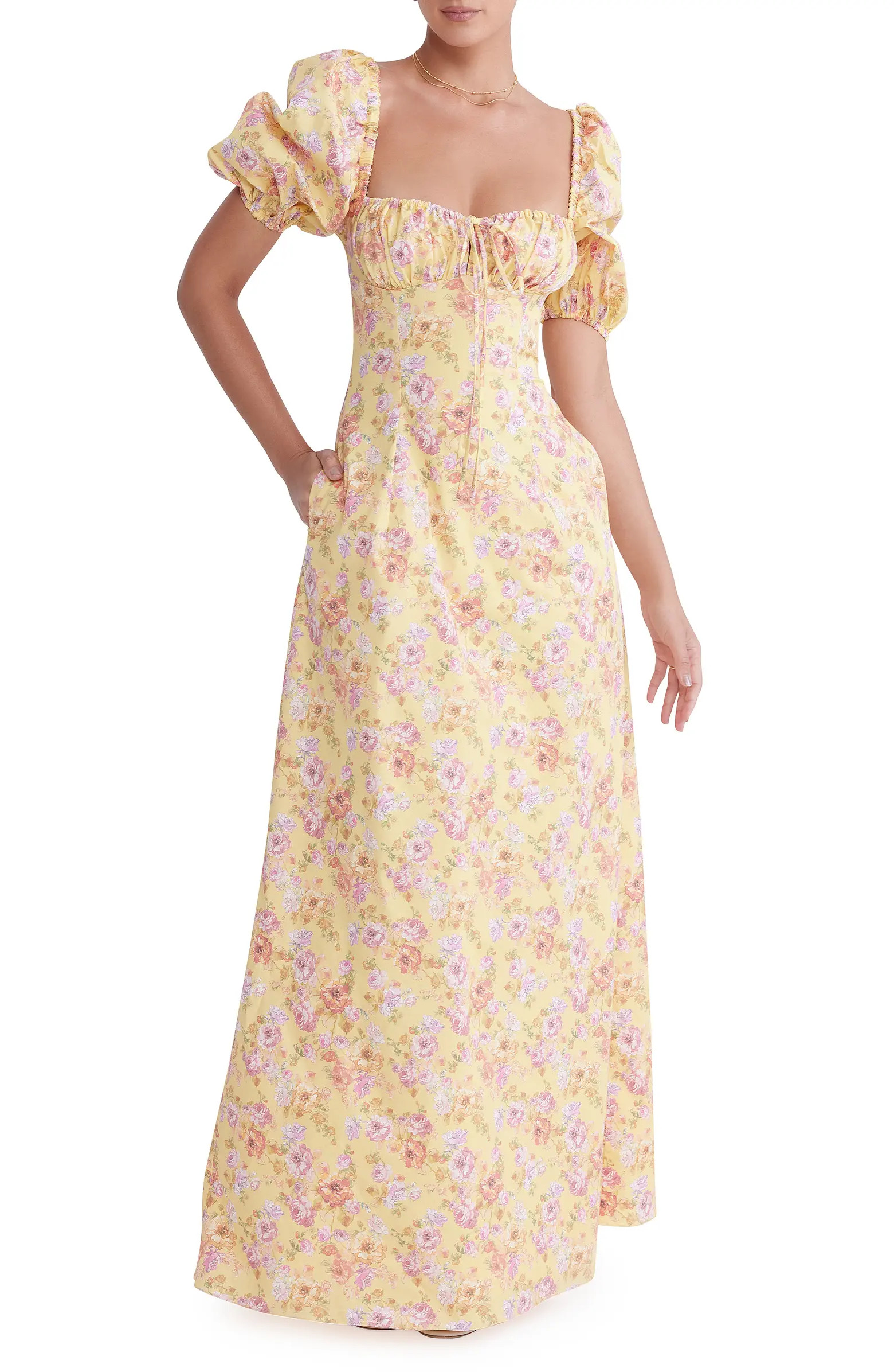 Felizia Floral Puff Sleeve Maxi Dress | Nordstrom
