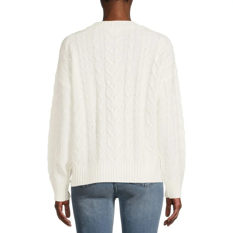 Time and Tru Women's Mixed Stitch Sweater - Walmart.com | Walmart (US)