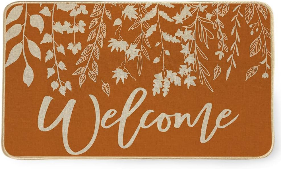 Welcome Fall Rug 17 x 29 Inch, Seasonal Plant Decor Door Mat Non-Slip Rubber Autumn Doormat for I... | Amazon (US)