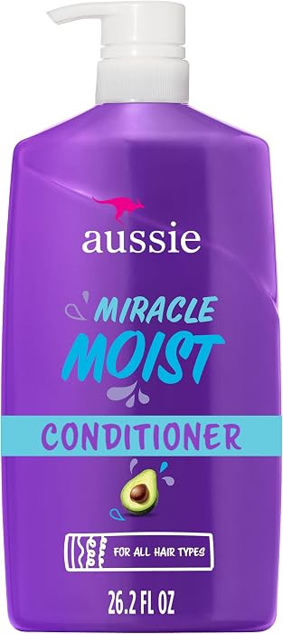 Aussie Miracle Moist with Avocado & Jojoba Oil, Paraben Free Conditioner, 26.2 fl oz | Amazon (US)