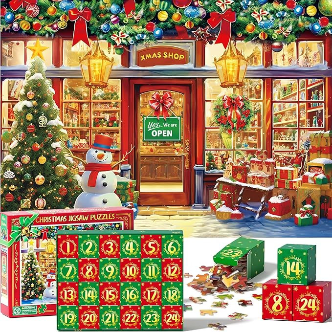 Advent Calendar 2024-1000 Pieces Christmas Jigsaw Puzzles for Kids Adults Teens, Christmas Countd... | Amazon (US)