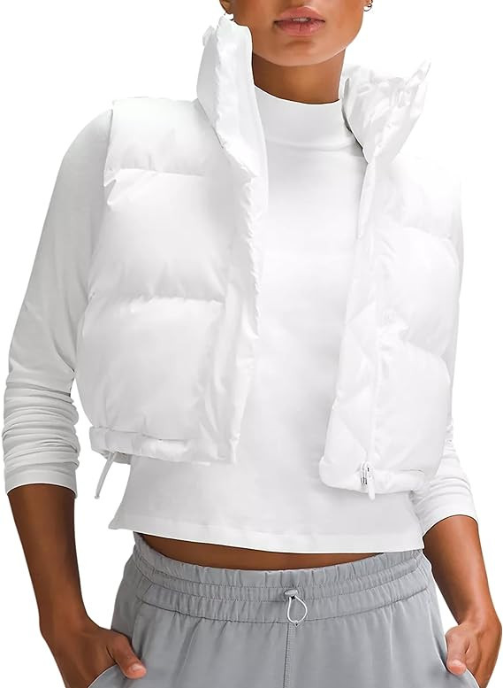 achard Women's Cropped Puffer Vest Winter Padded Warm Outerwear High Neck Sleeveless Lightweight ... | Amazon (US)