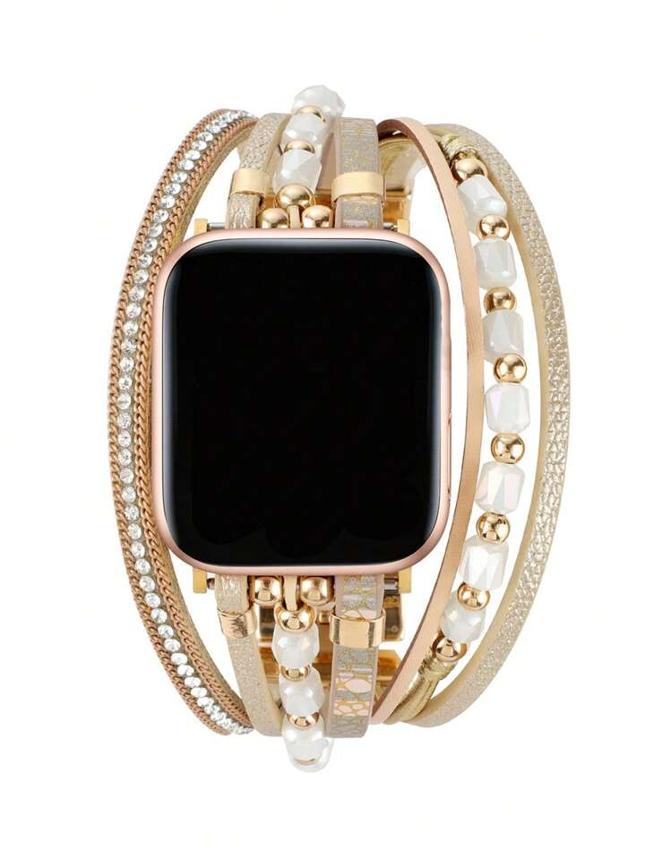 1pc Layered WatchBand Compatible With Apple Watch Band 38mm 40mm 41mm 42mm 44mm 45mm 49mm Gold Cy... | SHEIN