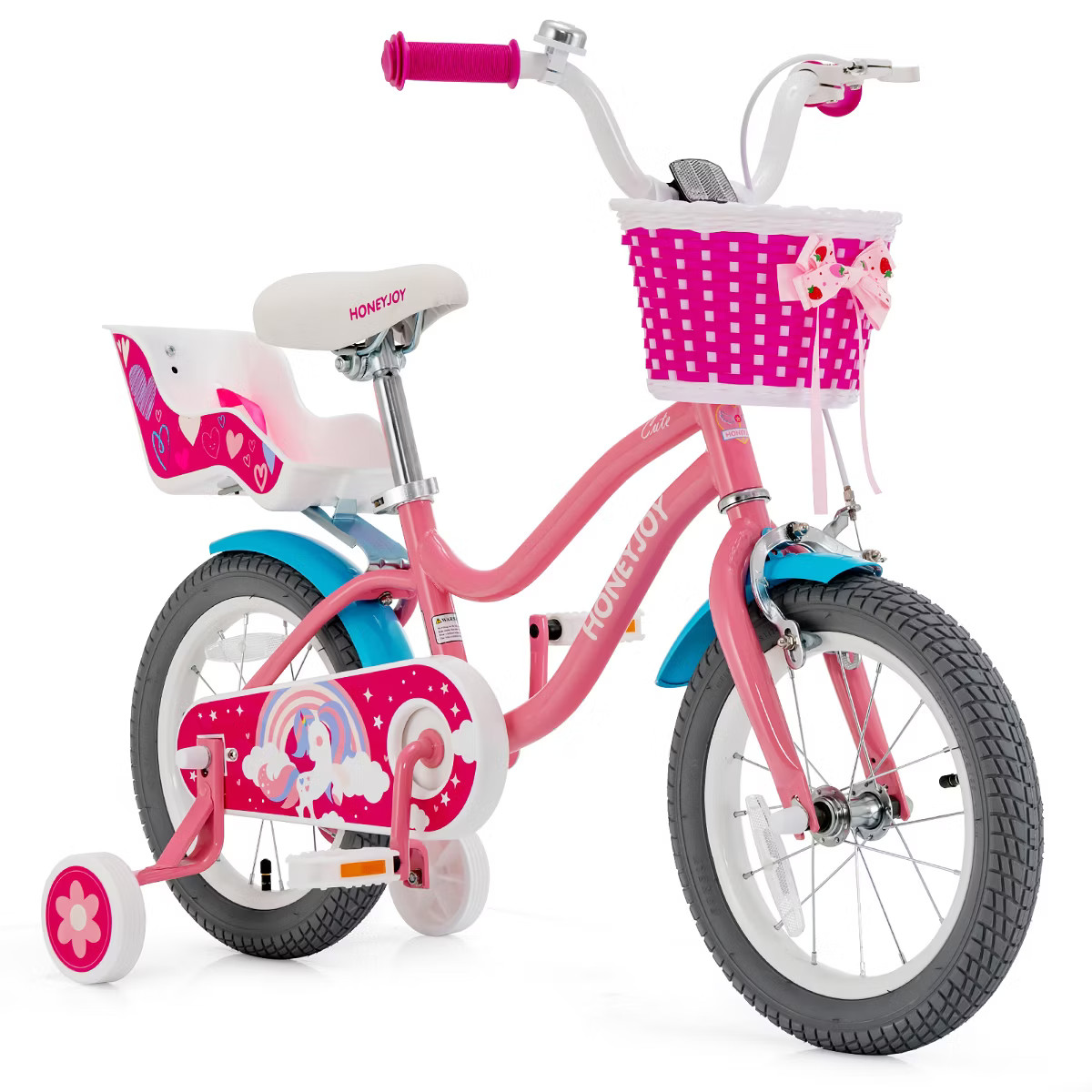 Honeyjoy 14/18 Inches Kids Bicycle with Training Wheels & Basket for Boys & Girls | Target