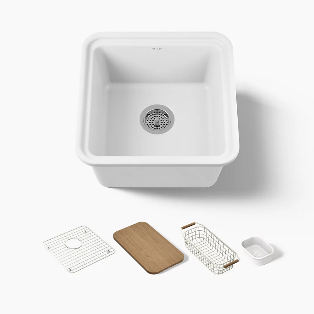 Audrine by Studio McGee 18-5/8" Workstation Bar Sink | 36259-PC | KOHLER | Kohler