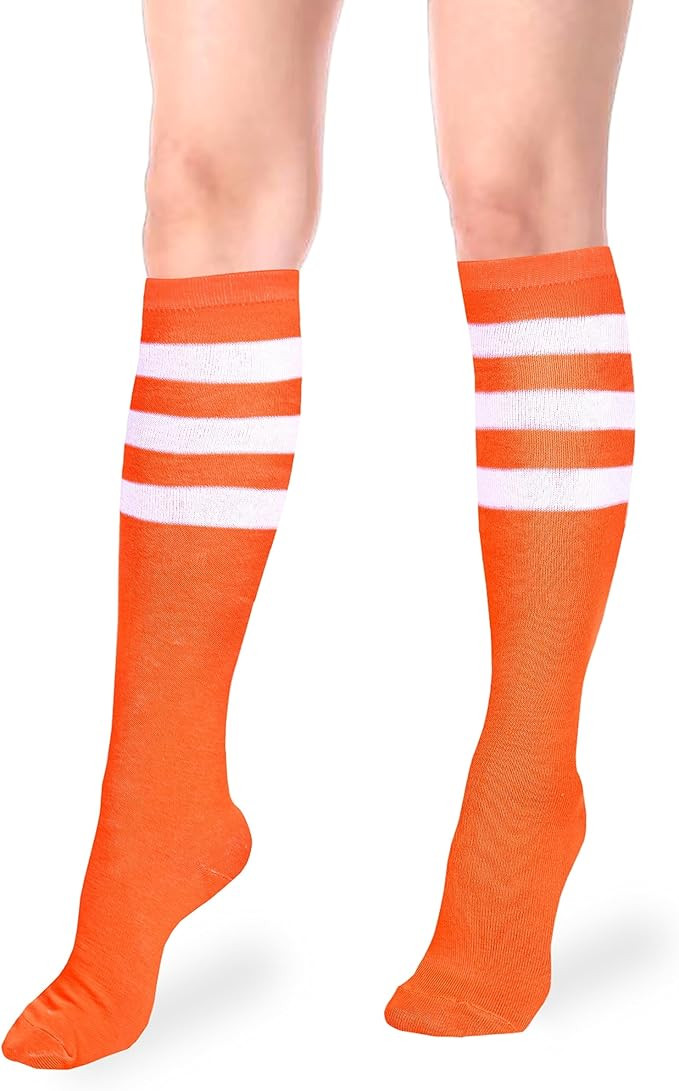 Violet Mist Women Girls 3 Striped Knee High Socks Novelty Casual Checkered Argyle Athletic Long T... | Amazon (US)