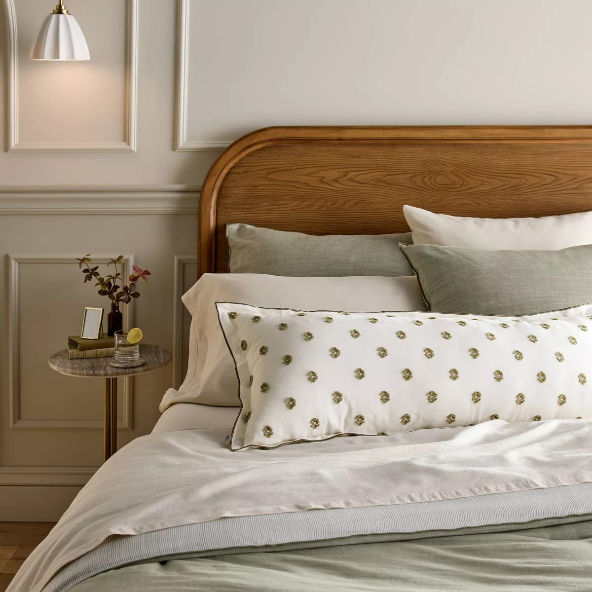 36"x14" Clip Dobby Lumbar Throw Pillow Cover Washed Blue - Hearth & Hand™ with Magnolia | Target