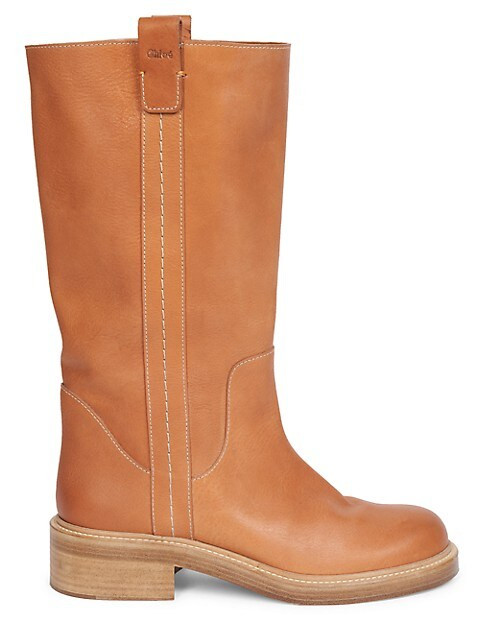 Edith Leather Flat Boots | Saks Fifth Avenue