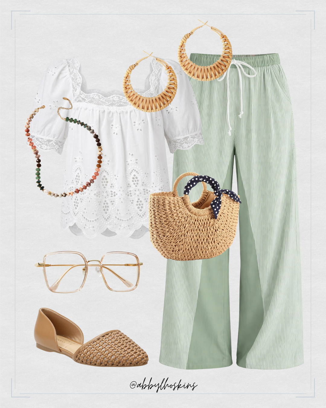 Love this boho top for the linen pants.

@amazon #amazonfashion #boho #springoutfits2026 #strawtote #flats #raffiaearrings 

 #LTKootd #LTKSeasonal