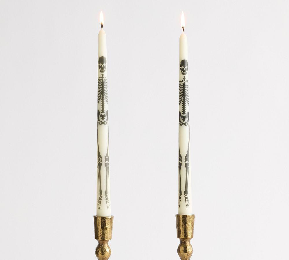 Skeleton Taper Candles - Set of 2 | Pottery Barn (US)