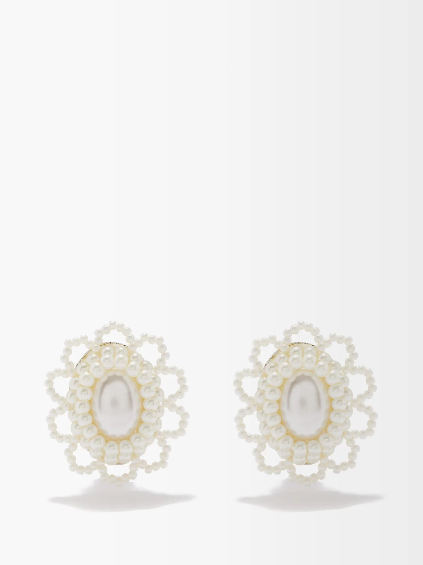 Ferdi faux-pearl clip earrings | Shrimps | Matches (UK)