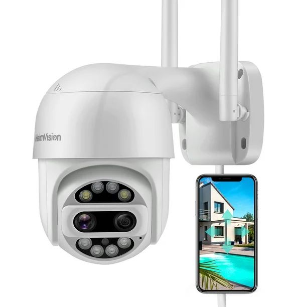 Security Camera, 1080P PTZ Dual-Lens Outdoor WiFi Security Camera with Two-Way Talk,  360° for H... | Walmart (US)