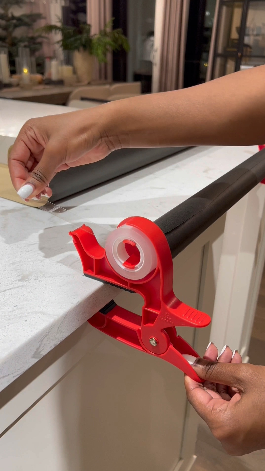 😩
Finally a way to wrap presents without wrapping paper curling back up and tape rolling all over this place! 😆🎉 …plus with the wrapping paper cutter, you can now cut straight lines with a simple glide … no need for scissors which means no more wrist and hand fatigue! 🥳

The wrapping paper clamps can be used on your table or countertop…you can attach your tape to both sides… so no more precut tape strips! 🎉

#LTKHome #LTKHoliday #LTKVideo